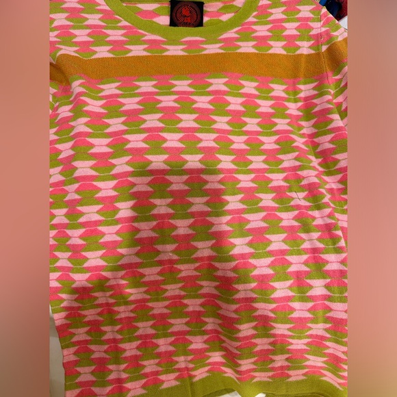 Happy Sheep round neck sweater S- Medium Pink-Orange- Green copper shape design - Picture 4 of 8